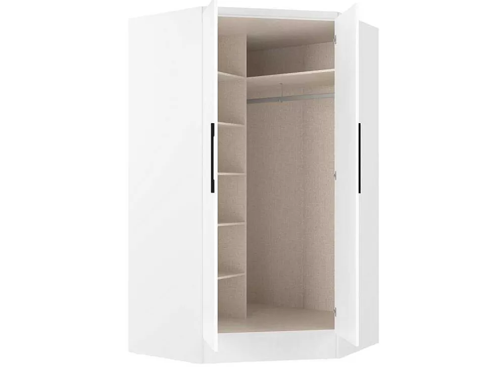 Vente-unique Guarda-Roupa De Canto Com 2 Portas C101 Cm Branco - Aurali* Armário E Roupeiro