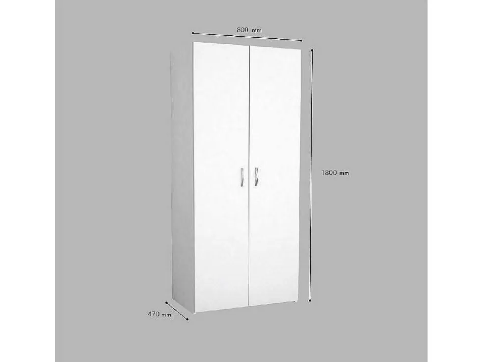 EPIKASA Guarda-Roupa Flavia, Branco, 80X47X180 Cm, * Armário E Roupeiro