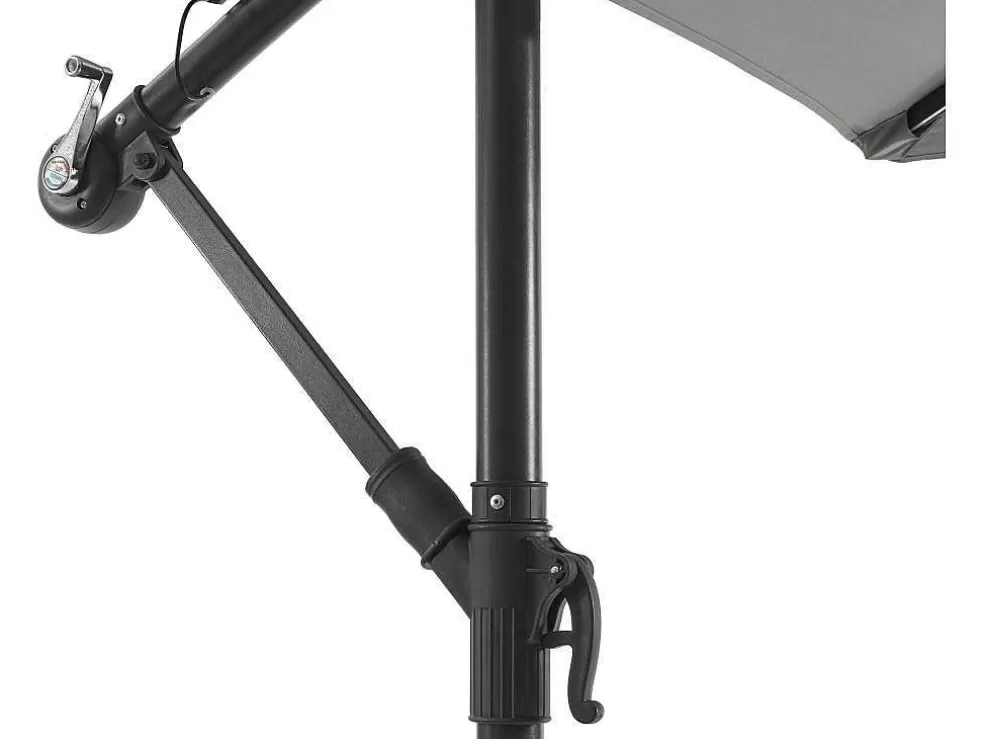 MYLIA Guarda-Sol Articulado Redondo Cinzento Em Aco Com Leds D. 2,93 M - Pocota* Guarda Sol
