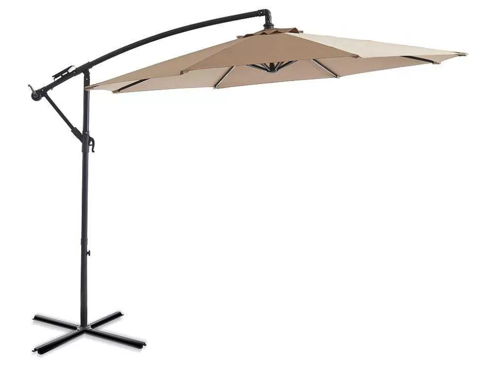 MYLIA Guarda-Sol Articulado Redondo Taupe Em Aco Com Leds D. 2,93 M - Pocota* Guarda Sol