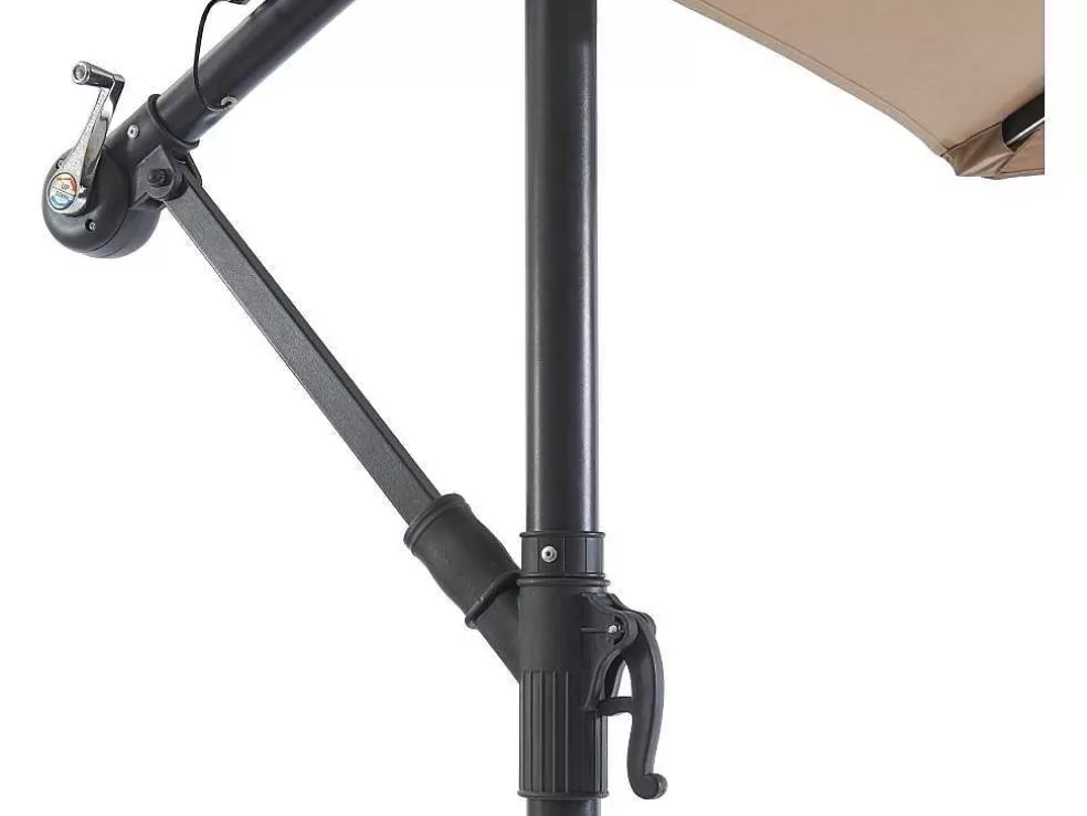 MYLIA Guarda-Sol Articulado Redondo Taupe Em Aco Com Leds D. 2,93 M - Pocota* Guarda Sol