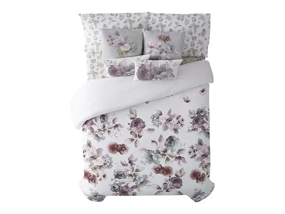 Purline Housse De Couette 100% Coton 1 Piece Blanc A Motifs Fleuris 140X240* Roupa De Cama