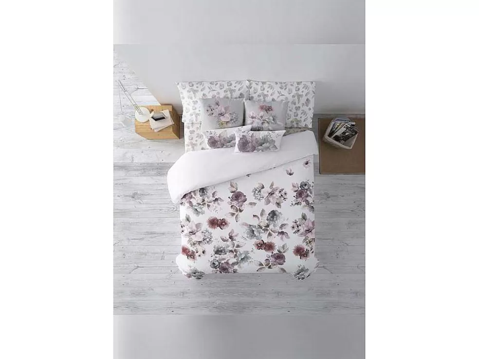 Purline Housse De Couette 100% Coton 1 Piece Blanc A Motifs Fleuris 180X240* Roupa De Cama