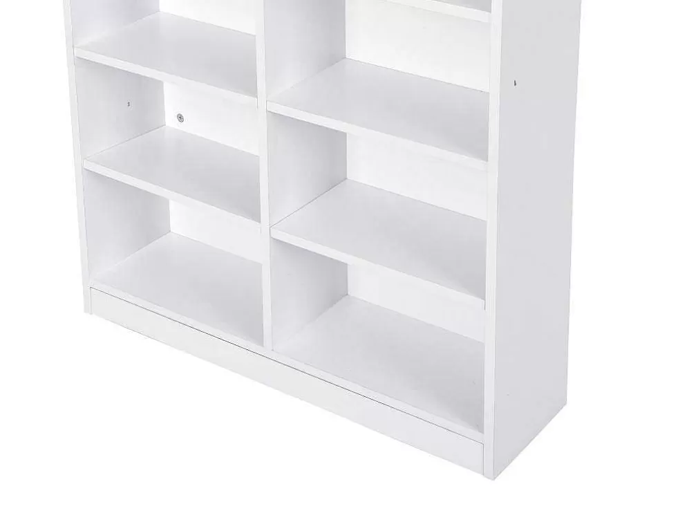 Vente-unique Ilha Central De Cozinha Com 3 Gavetas E 8 Nichos Em Mdf Branco E Natural Claro - Palestrina* Móvel De Cozinha
