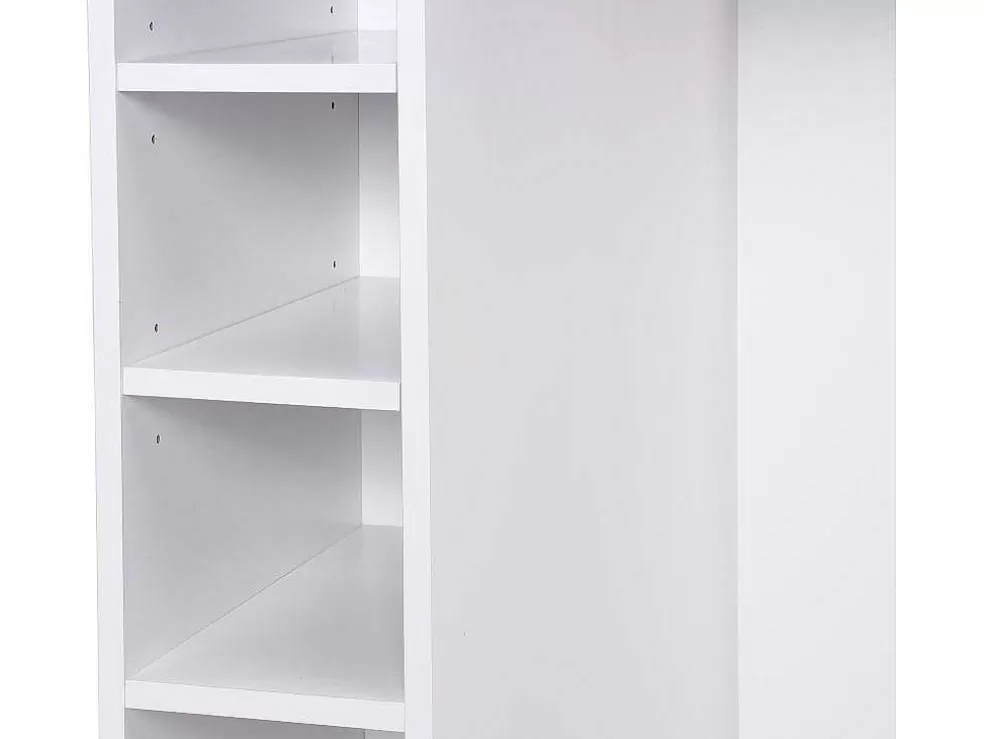 Vente-unique Ilha Central De Cozinha Com 6 Gavetas E 4 Nichos Em Mdf Natural Claro E Branco - Pomarela* Ilha De Cozinha