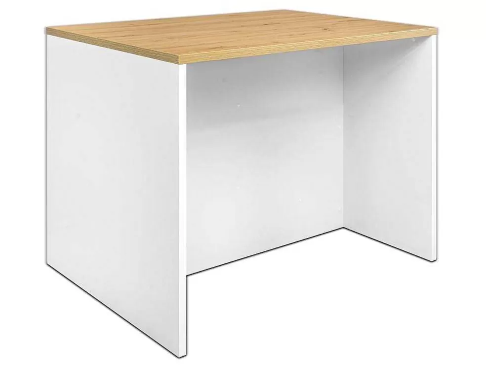 Vente-unique Ilha Central De Cozinha Com 2 Portas, Branco E Natural - Mechila* Ilha De Cozinha