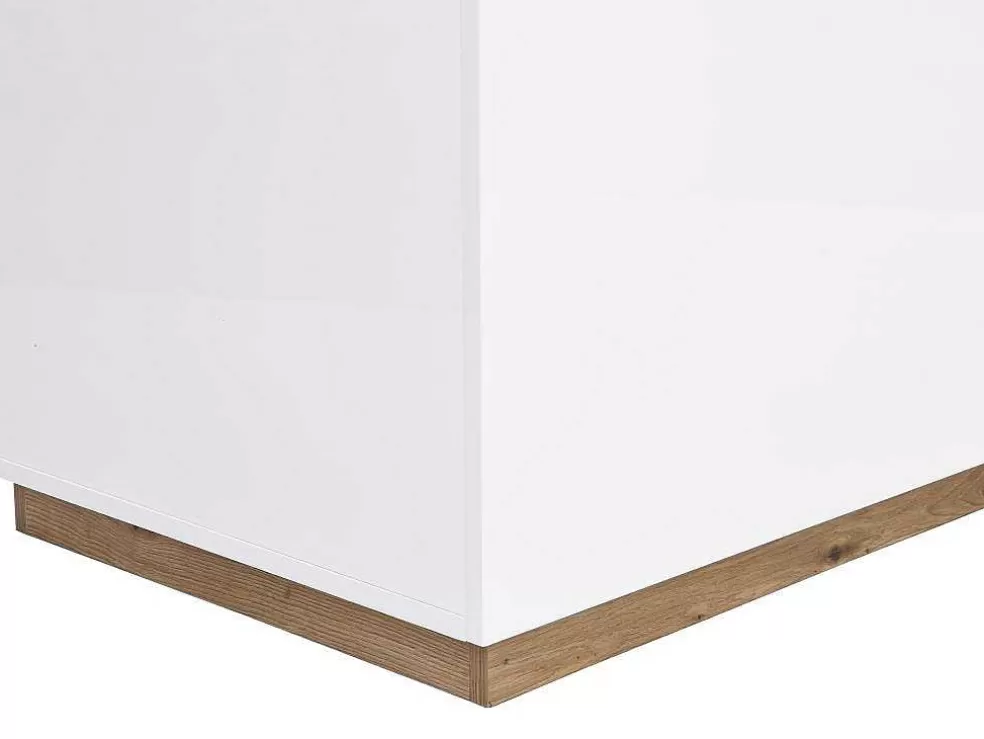 Vente-unique Ilha Central De Cozinha Com 2 Portas E 1 Nicho Em Mdf, Natural E Branco - Corelina* Ilha De Cozinha