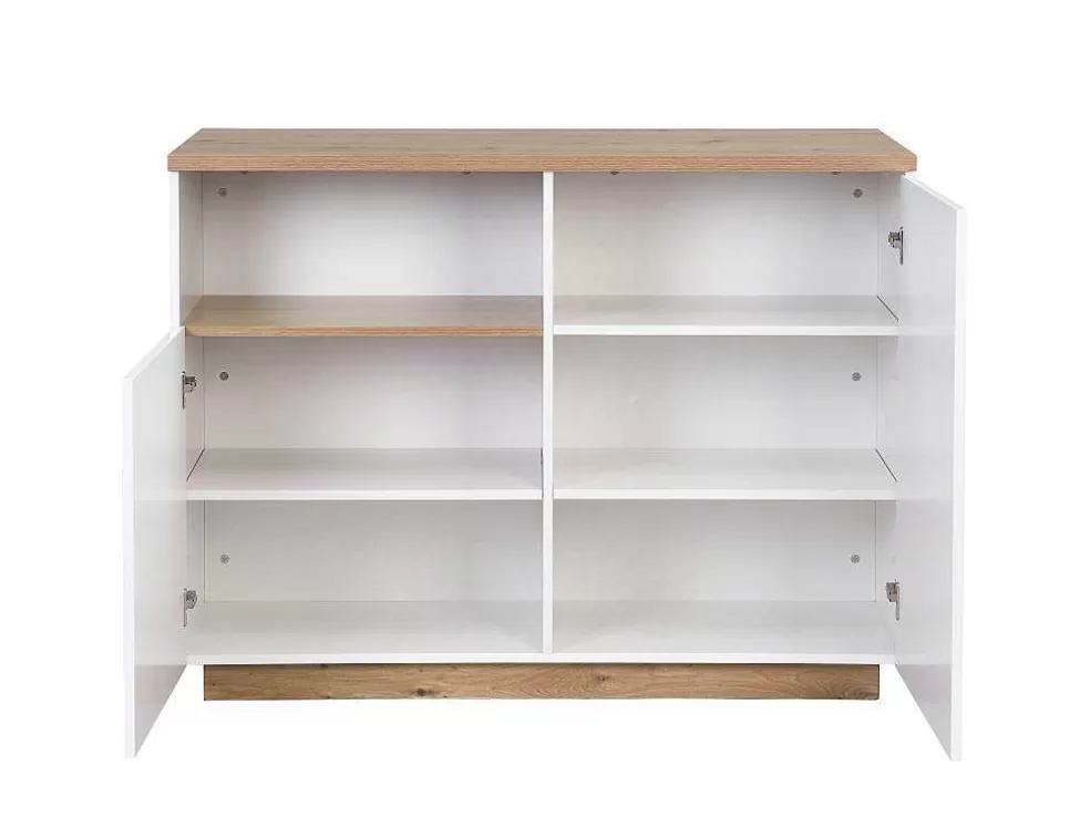 Vente-unique Ilha Central De Cozinha Com 2 Portas E 1 Nicho Em Mdf, Natural E Branco - Corelina* Ilha De Cozinha