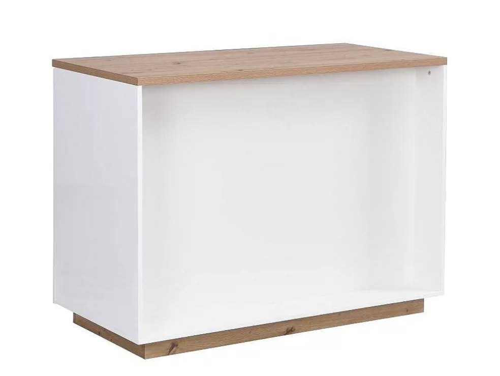 Vente-unique Ilha Central De Cozinha Com 2 Portas E 1 Nicho Em Mdf, Natural E Branco - Corelina* Ilha De Cozinha