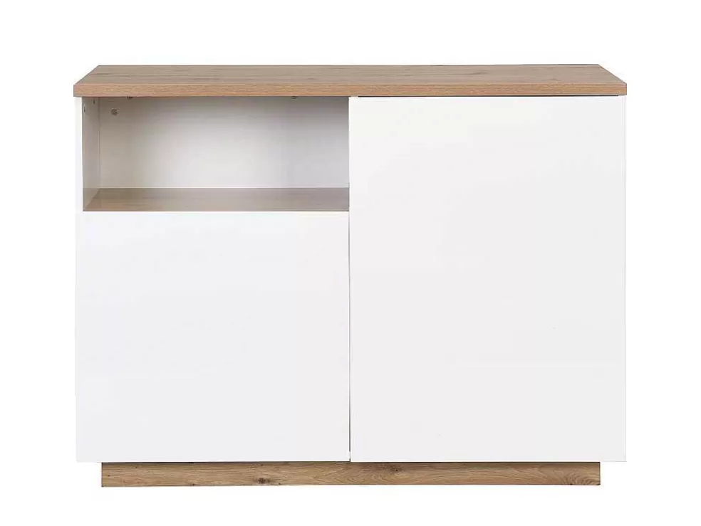 Vente-unique Ilha Central De Cozinha Com 2 Portas E 1 Nicho Em Mdf, Natural E Branco - Corelina* Ilha De Cozinha