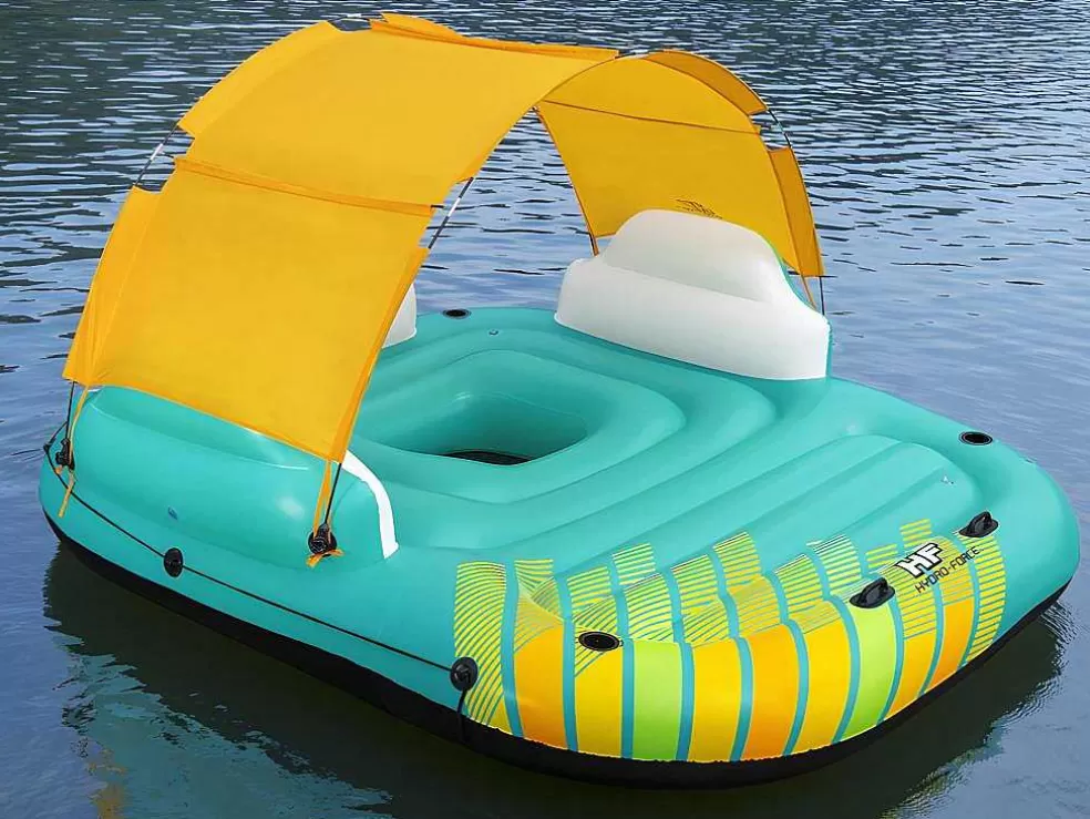 Bestway Ilha Insuflável Azul E Amarelo Com Guarda-Sol Amovivel 291 X 265 Cm - Sunari Da * Desportos Náuticos