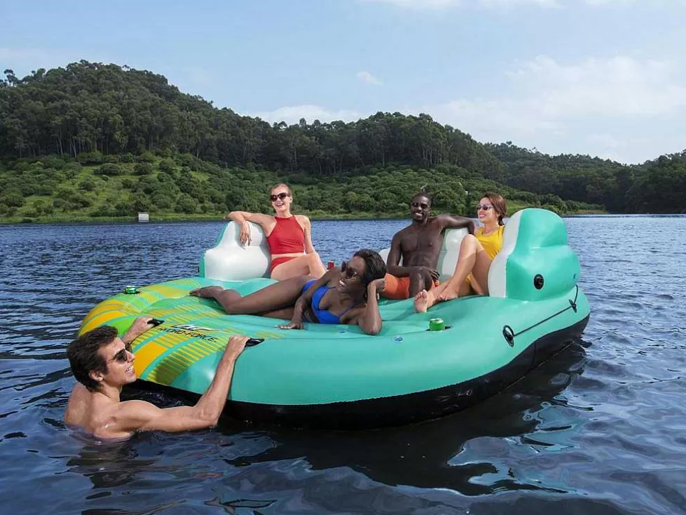 Bestway Ilha Insuflável Azul E Amarelo Com Guarda-Sol Amovivel 291 X 265 Cm - Sunari Da * Desportos Náuticos