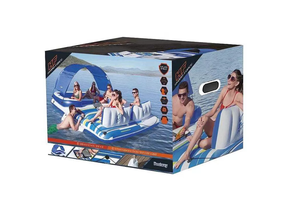 Bestway Ilha Insuflável Com Guarda-Sol Amovivel 373 X 264 Cm - Azulio Da * Desportos Náuticos