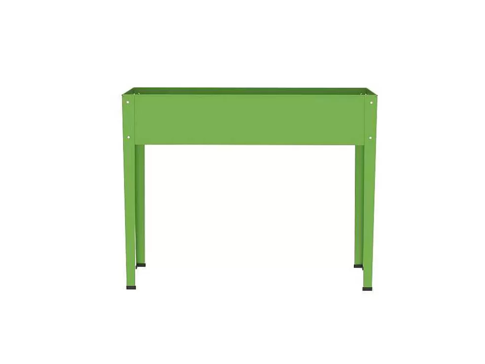 Vente-unique Jardineira Com Pernas Em Aco Verde C100 X L30 X A80 Cm - Ygos* Floreira