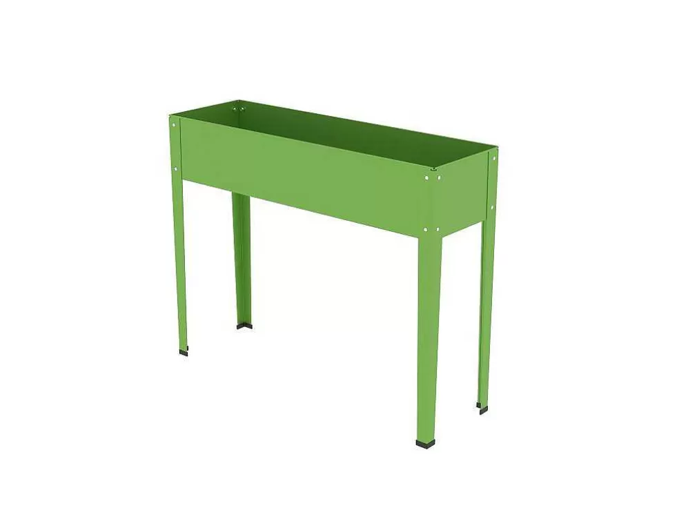 Vente-unique Jardineira Com Pernas Em Aco Verde C100 X L30 X A80 Cm - Ygos* Floreira