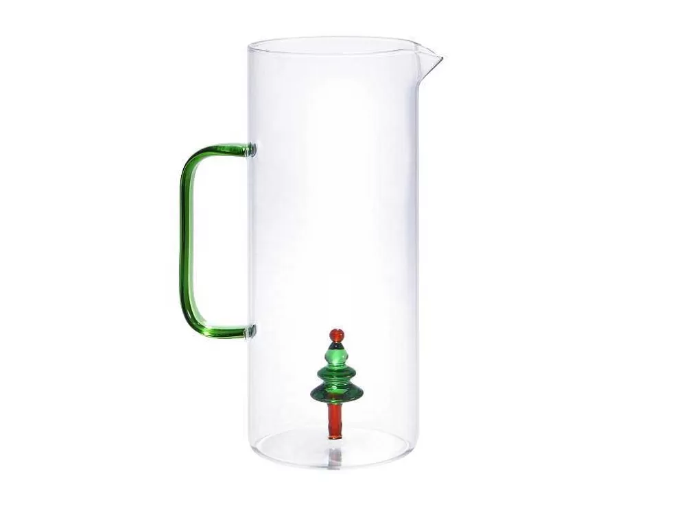 OZAIA Jarro Com Arvore De Natal Em Vidro Transparente E Verde D.14,5 X A.24 - Mannie* Louça E Utensílios De Cozinha