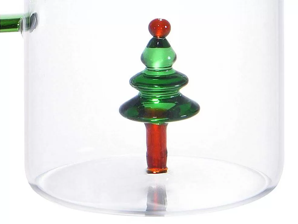 OZAIA Jarro Com Arvore De Natal Em Vidro Transparente E Verde D.14,5 X A.24 - Mannie* Louça E Utensílios De Cozinha
