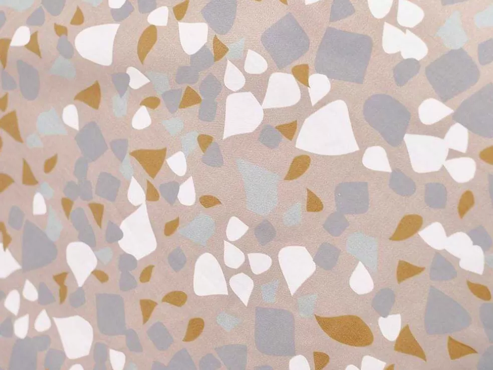 OZAIA Jogo De Cama Algodao Estampagem Terrazzo, Capa De Edredão 220 X 240 Cm + 2 Fronhas 63 X 63 Cm Multicolor - Terazino* Roupa De Cama