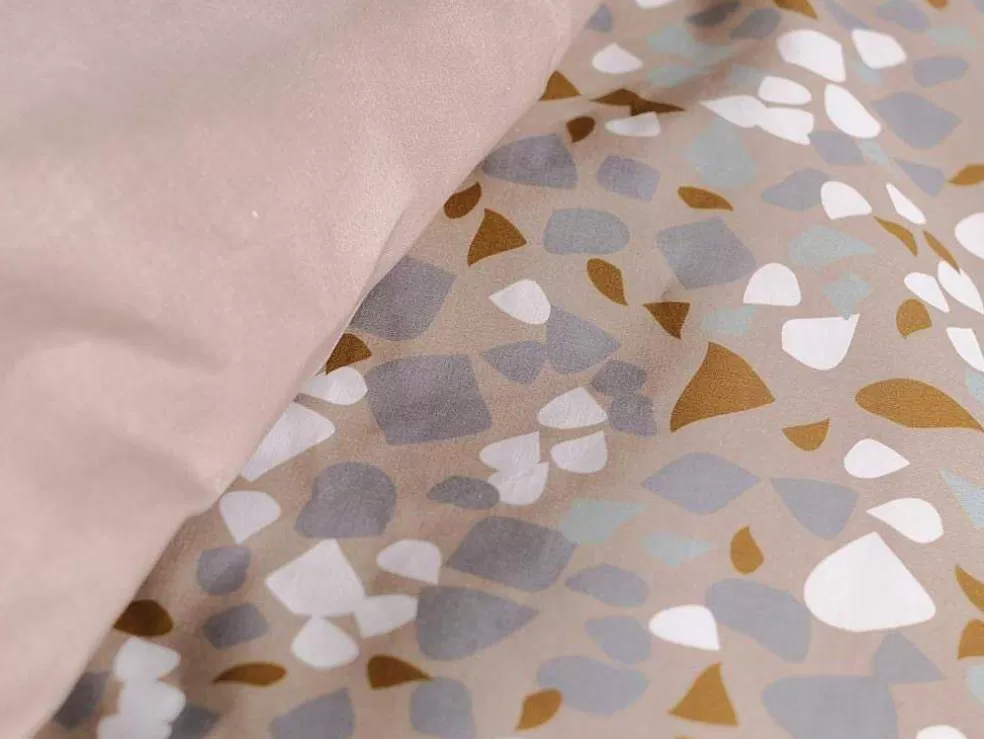 OZAIA Jogo De Cama Algodao Estampagem Terrazzo, Capa De Edredão 220 X 240 Cm + 2 Fronhas 63 X 63 Cm Multicolor - Terazino* Roupa De Cama