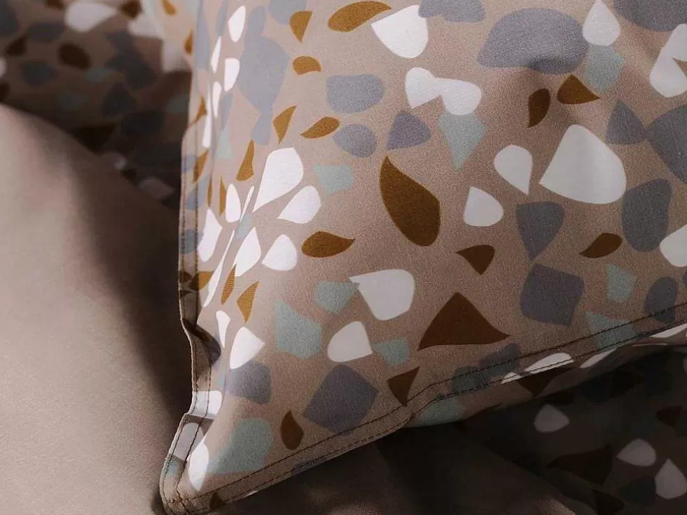 OZAIA Jogo De Cama Algodao Estampagem Terrazzo, Capa De Edredão 220 X 240 Cm + 2 Fronhas 63 X 63 Cm Multicolor - Terazino* Roupa De Cama