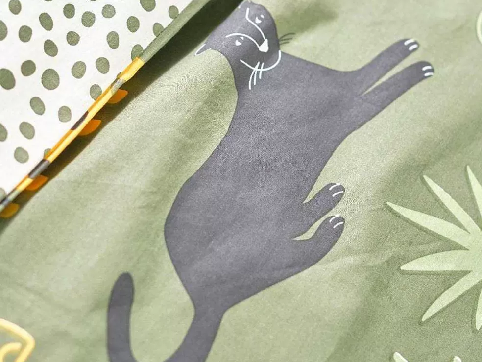 OZAIA Jogo De Cama De Criança, Animais Da Savana, Algodao 57 Fios/Cm , Capa De Edredão 140 X 200 Cm + 1 Fronha Multicolor - Zolika* Roupa De Cama