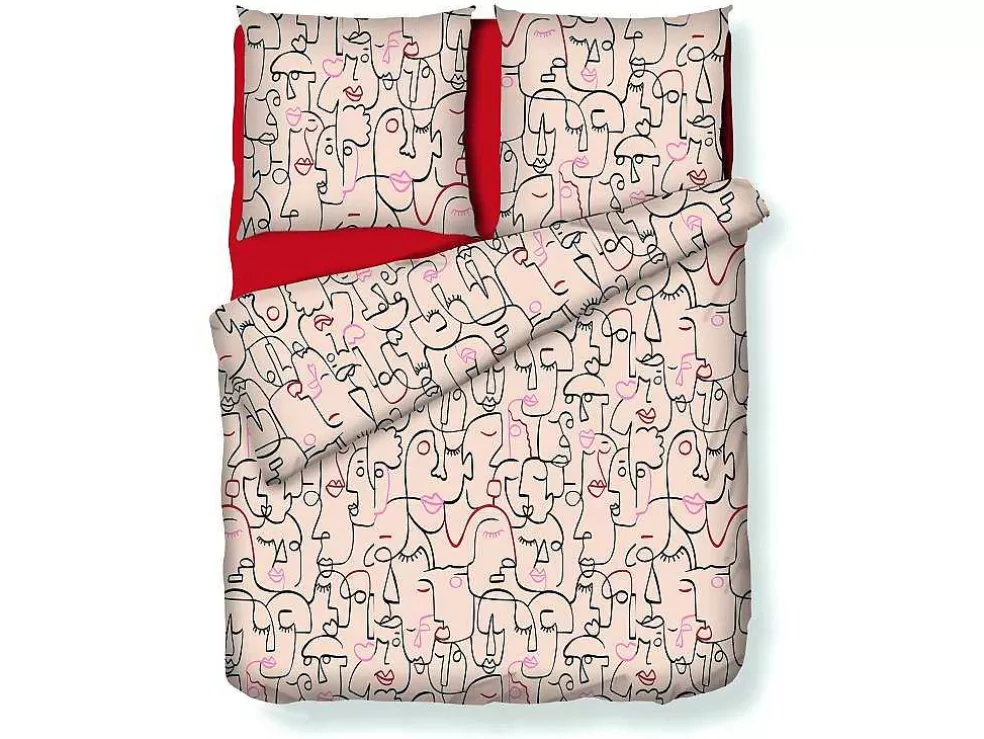 OZAIA Jogo De Cama Em Algodao 57 Fios/Cm - Capa De Edredão 220 X 240 Cm + 2 Fronhas 63 X 63 Cm - Multicolor - Figure* Roupa De Cama