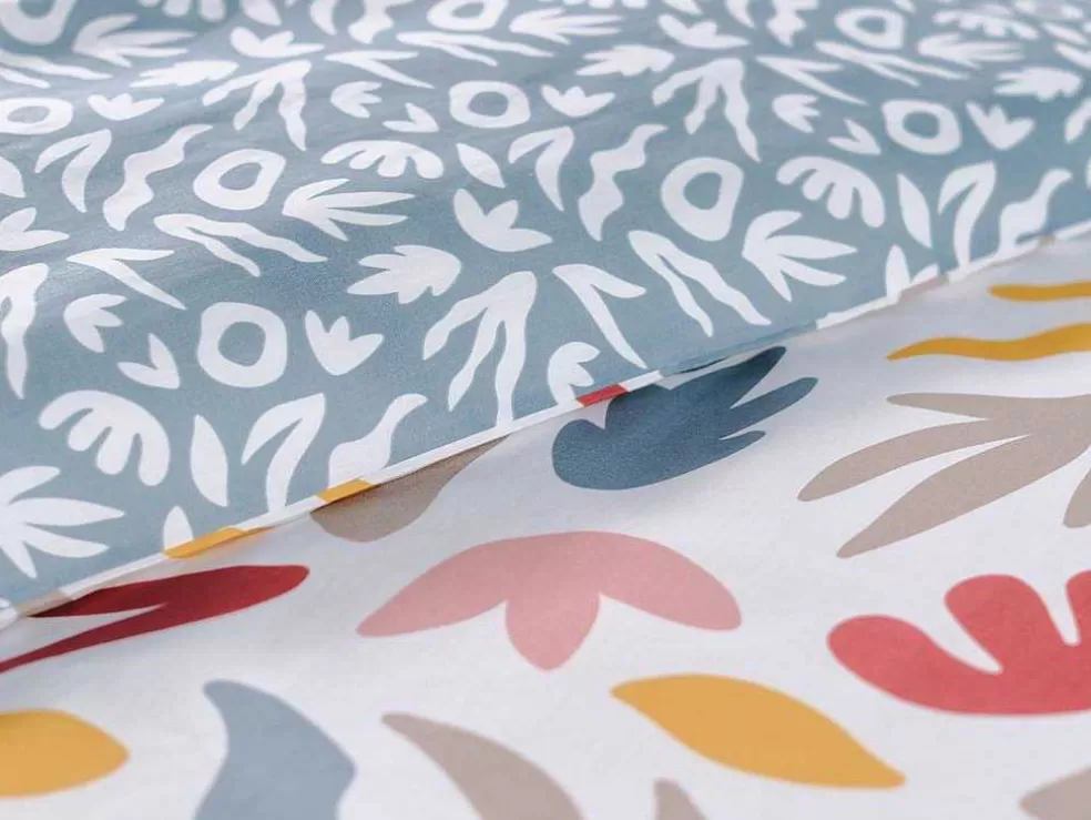 OZAIA Jogo De Cama Reversivel Algodao De 57 Fios/Cm , Capa De Edredão 220X240 Cm + 2 Fronhas 63X63 Cm Multicolor - Sonira* Roupa De Cama