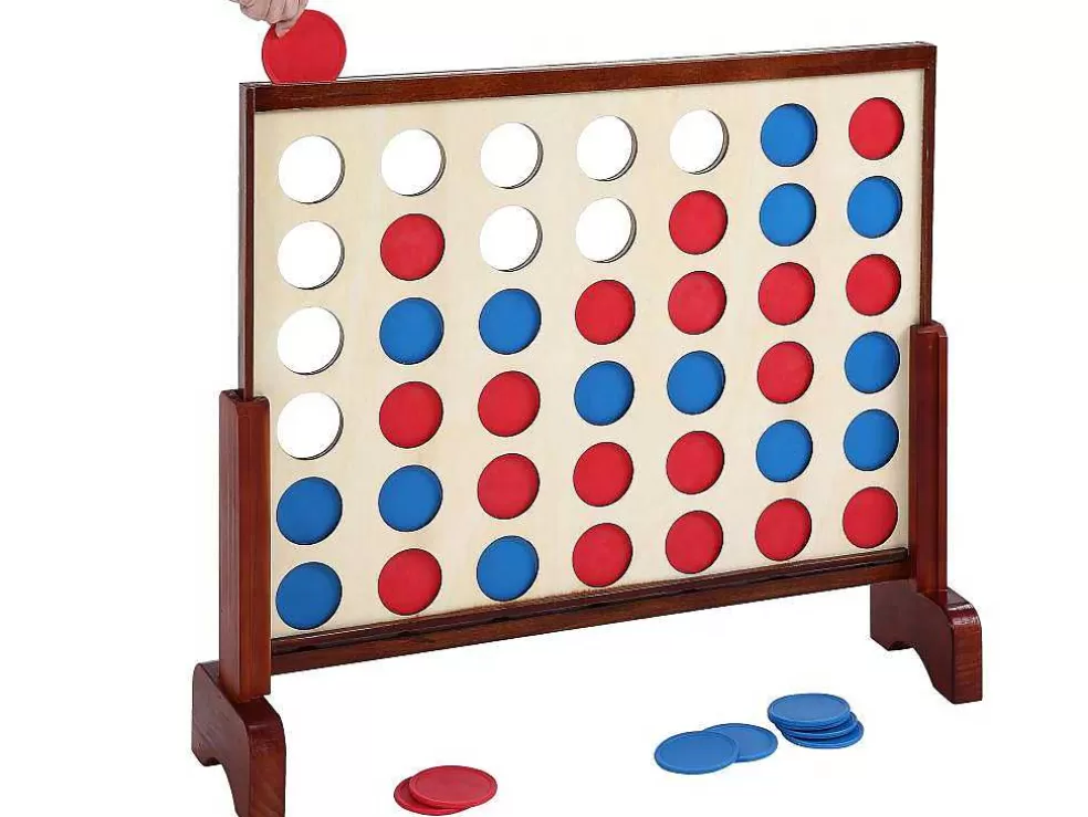 Vente-unique Jogo De Tabuleiro Gigante Em Madeira 4 Em Linha C79 X A72 Cm - Toupsi* Jogo De Exterior