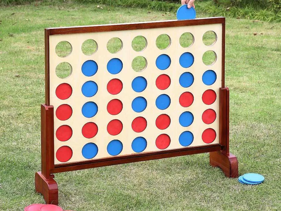 Vente-unique Jogo De Tabuleiro Gigante Em Madeira 4 Em Linha C79 X A72 Cm - Toupsi* Jogo De Exterior