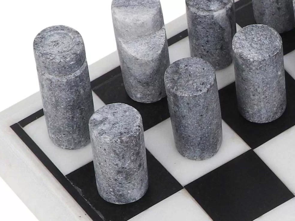 Vente-unique Jogo De Tabuleiro, Tabuleiro De Xadrez, Marmore Preto E Branco C30,5 X A2,54 X L30,5 Cm - Chessy* Jogo De Interior