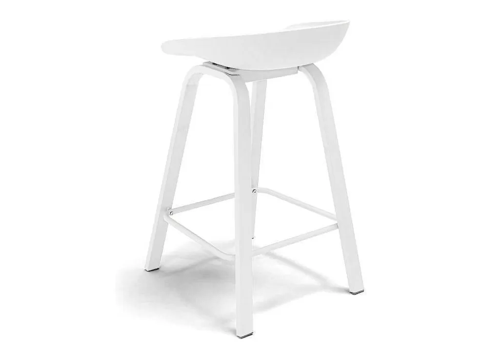 Frankystar Kiel - Conjunto De 4 Bancos De Design Em Metal E Pp Branco* Bancos De Bar