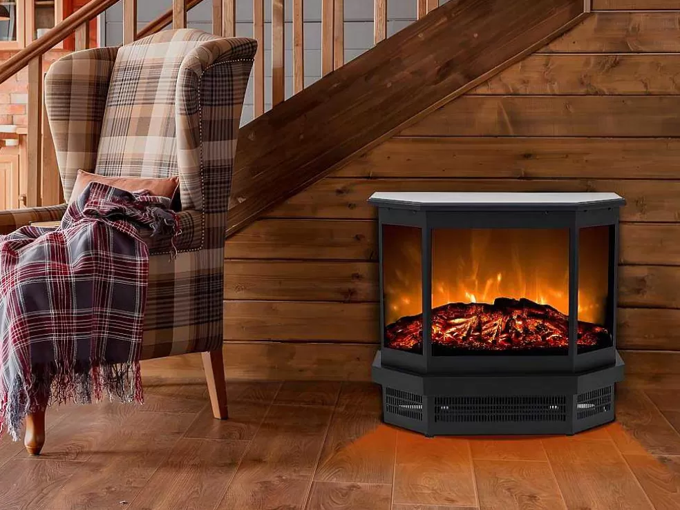 FLAMATECH Lareira Elétrica C55,8 X L22,5 X A51,6 Cm Disponivel Em Preto Estilo Salamandra - Etna* Lareira Elétrica
