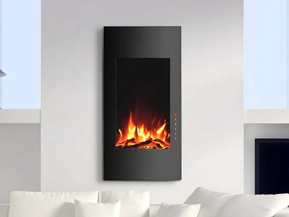 FLAMATECH Lareira Elétrica Curva Vulcano - C41 X L13 X A81 Cm - Preta* Lareira Elétrica