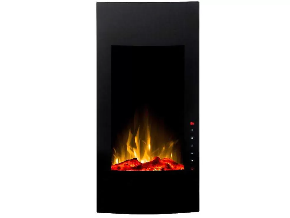 FLAMATECH Lareira Elétrica Curva Vulcano - C41 X L13 X A81 Cm - Preta* Lareira Elétrica