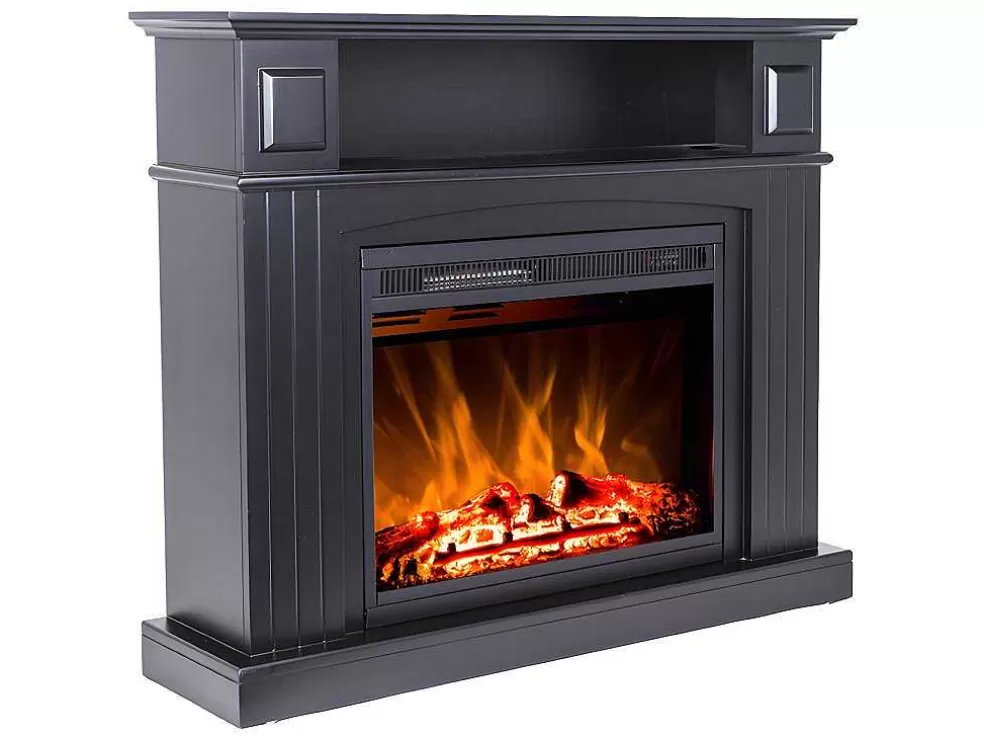 FLAMATECH Lareira Elétrica De Chao Lopevi - Com Cornija - C99 X L25 X A82,5 Cm - Preto* Lareira Elétrica