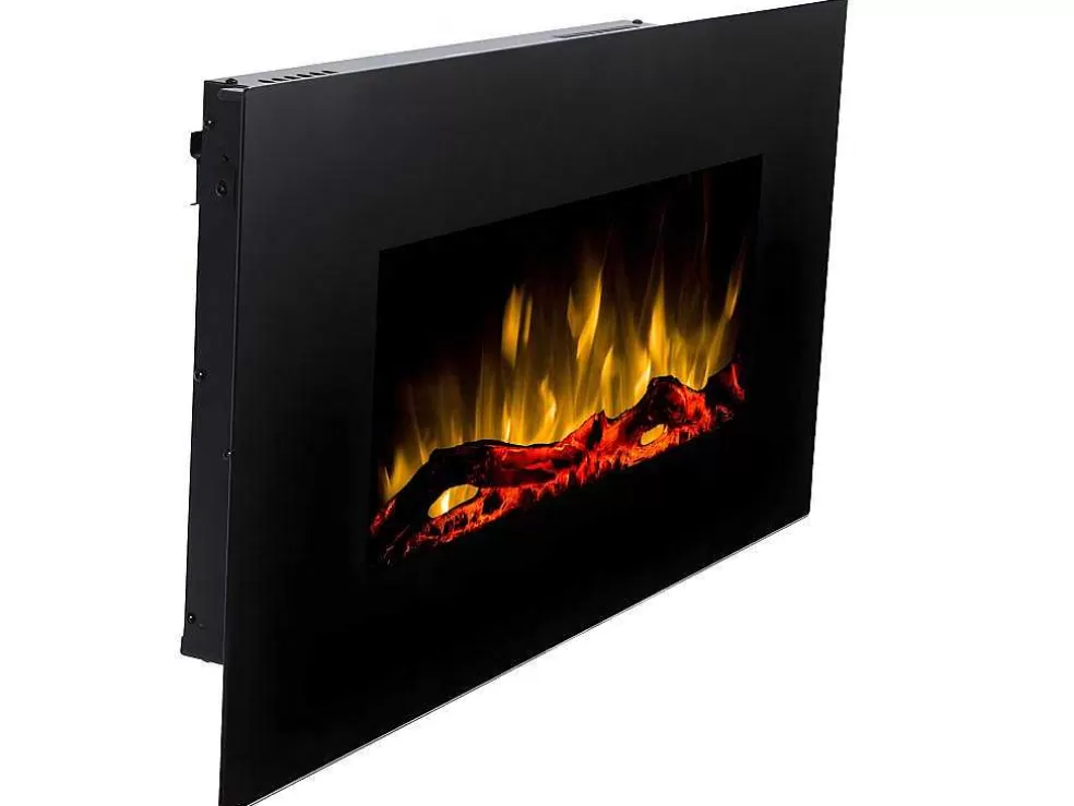 FLAMATECH Lareira Elétrica De Parede Chandela - C84 X L14 X A45 Cm - Preta* Lareira Elétrica