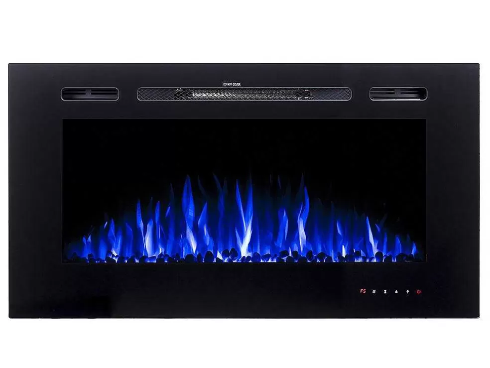 FLAMATECH Lareira Elétrica De Parede De C101,6 X L14 X A54,4 Cm Cor Preto - Calbuco* Lareira Elétrica