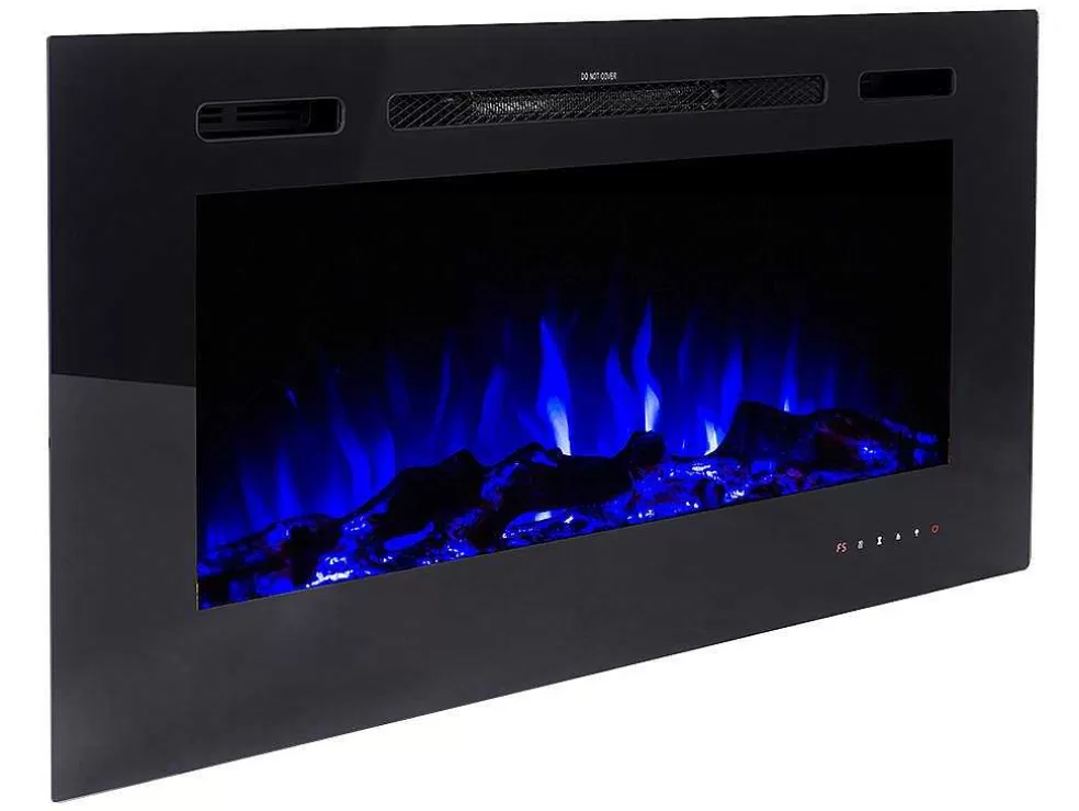 FLAMATECH Lareira Elétrica De Parede De C101,6 X L14 X A54,4 Cm Cor Preto - Calbuco* Lareira Elétrica