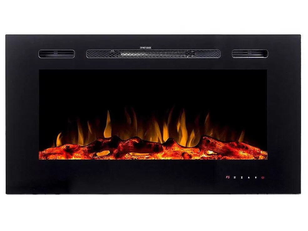 FLAMATECH Lareira Elétrica De Parede De C101,6 X L14 X A54,4 Cm Cor Preto - Calbuco* Lareira Elétrica