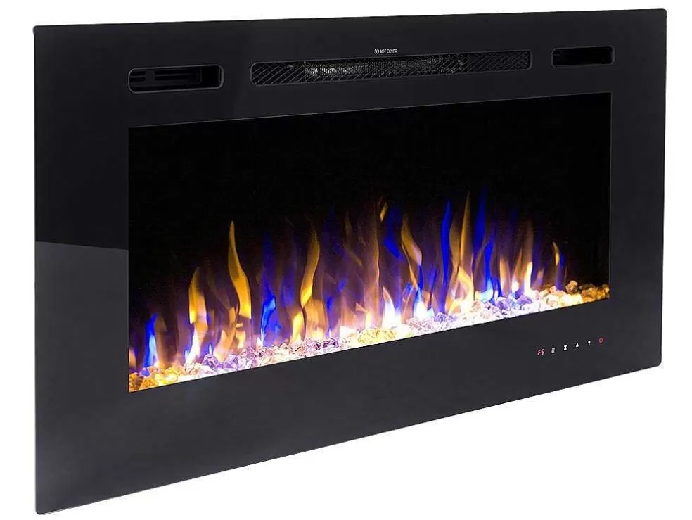 FLAMATECH Lareira Elétrica De Parede De C101,6 X L14 X A54,4 Cm Cor Preto - Calbuco* Lareira Elétrica