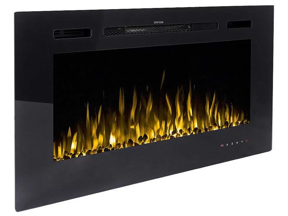 FLAMATECH Lareira Elétrica De Parede De C101,6 X L14 X A54,4 Cm Cor Preto - Calbuco* Lareira Elétrica