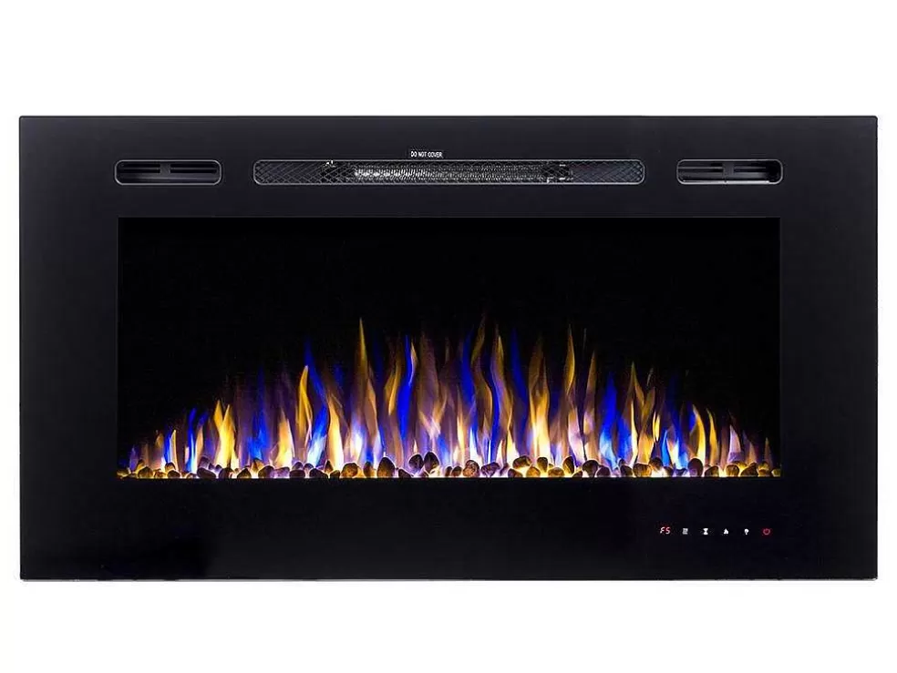 FLAMATECH Lareira Elétrica De Parede De C101,6 X L14 X A54,4 Cm Cor Preto - Calbuco* Lareira Elétrica