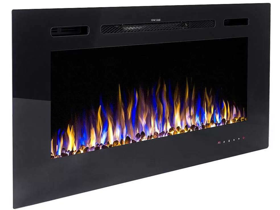 FLAMATECH Lareira Elétrica De Parede De C101,6 X L14 X A54,4 Cm Cor Preto - Calbuco* Lareira Elétrica