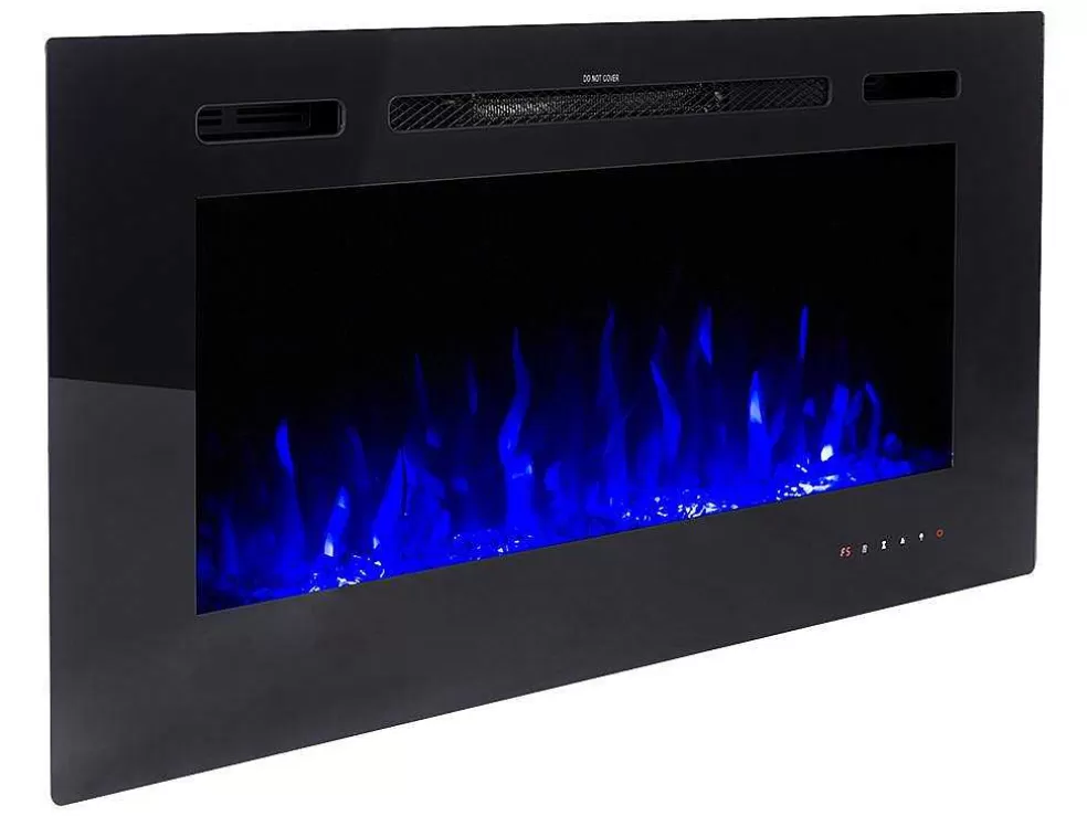 FLAMATECH Lareira Elétrica De Parede De C101,6 X L14 X A54,4 Cm Cor Preto - Calbuco* Lareira Elétrica