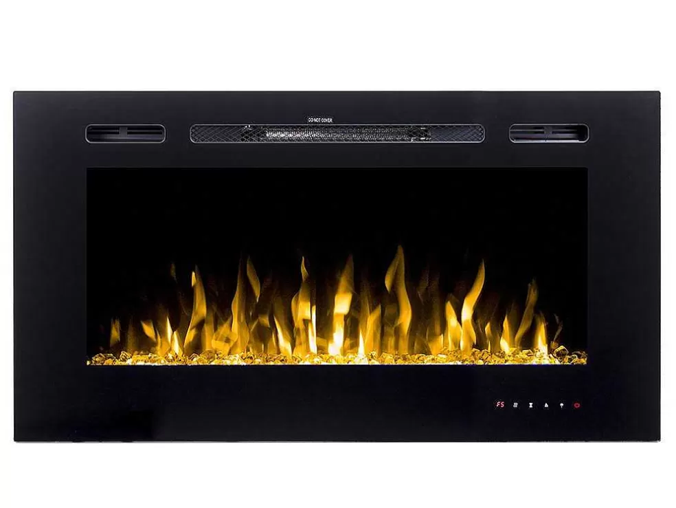 FLAMATECH Lareira Elétrica De Parede De C101,6 X L14 X A54,4 Cm Cor Preto - Calbuco* Lareira Elétrica