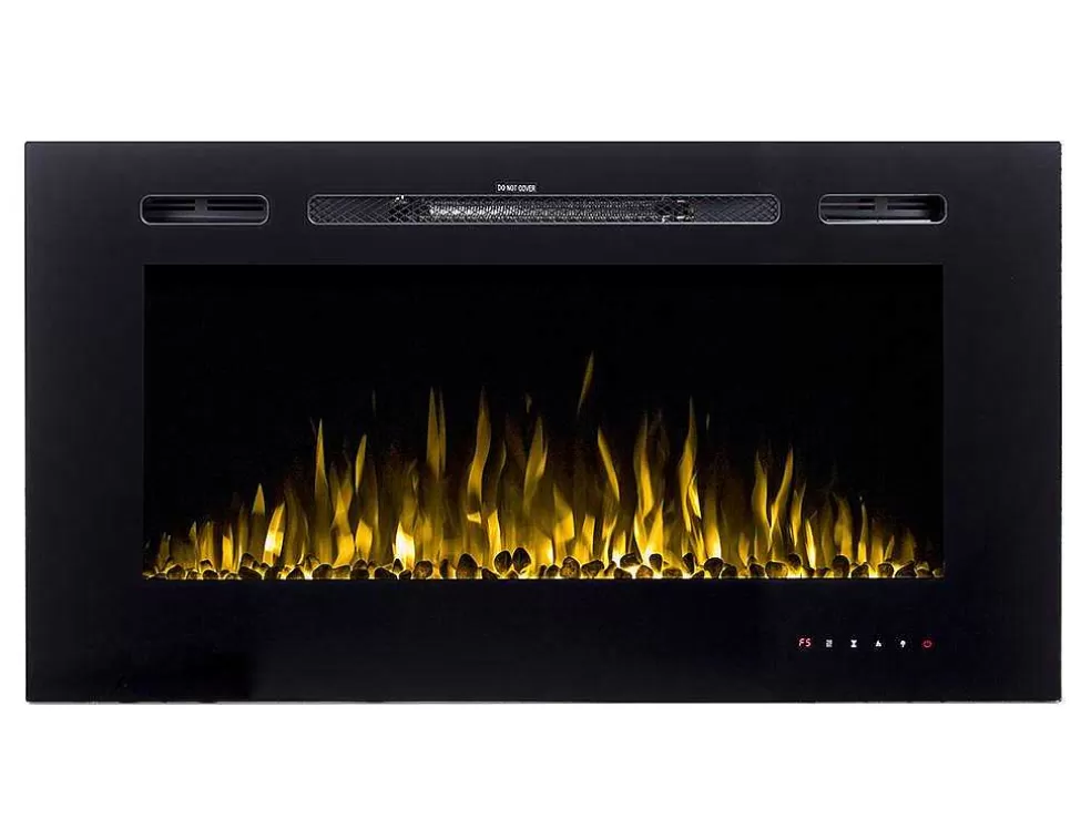 FLAMATECH Lareira Elétrica De Parede De C101,6 X L14 X A54,4 Cm Cor Preto - Calbuco* Lareira Elétrica
