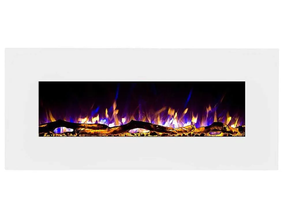 FLAMATECH Lareira Elétrica De Parede Lalita - C110 X L14 X A49 Cm - Branco* Lareira Elétrica