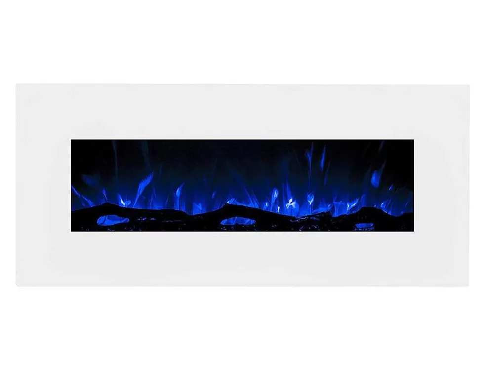 FLAMATECH Lareira Elétrica De Parede Lalita - C110 X L14 X A49 Cm - Branco* Lareira Elétrica