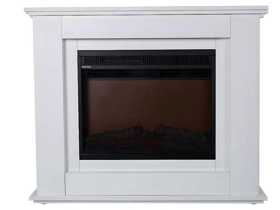 FLAMATECH Lareira Elétrica De Pe Nevado - Com Cobertura - Leds - C100 X L27,5 X A82,5 Cm - Branco* Lareira Elétrica
