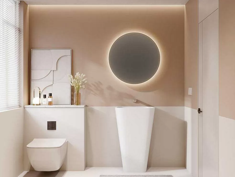 Shower & Design Lavatório Com Pe Retangular Em Solid Surface Cor Branco - Tilicho* Promoções Casa De Banho & Bem-Estar